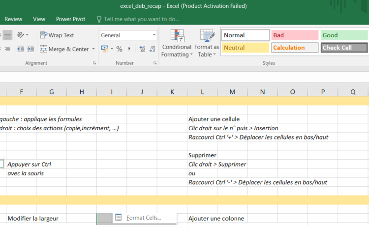 formation excel debutant visio